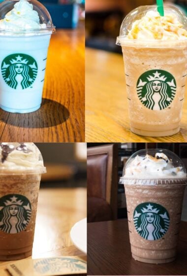 4 pictures of Starbucks Frappuccino