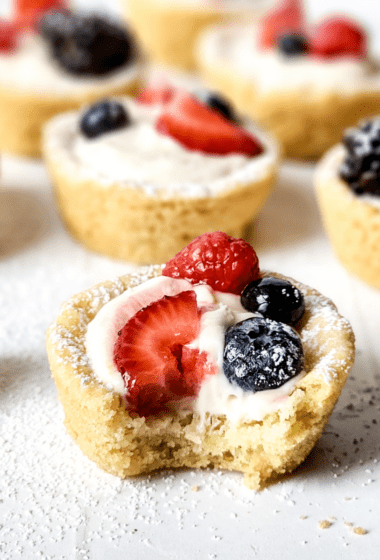 Sugar Cookie Mini Fruit Tarts.